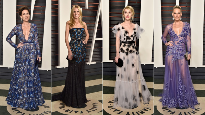 Illustration for article titled Metallic Gowns, Tons of Black and Icy Stares at Vanity Fair's Annual Oscars Afterparty